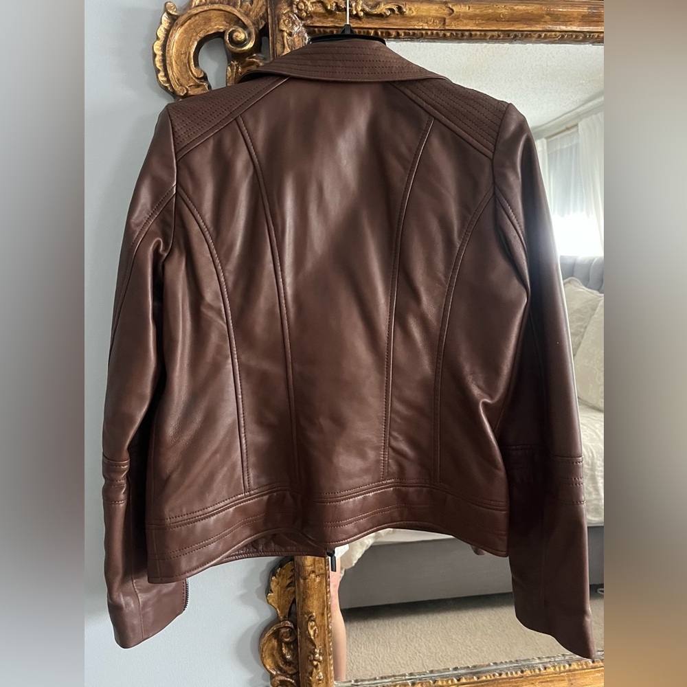Bernardo Women's Brown Leather Jacket, Size M - Picture 4 of 5